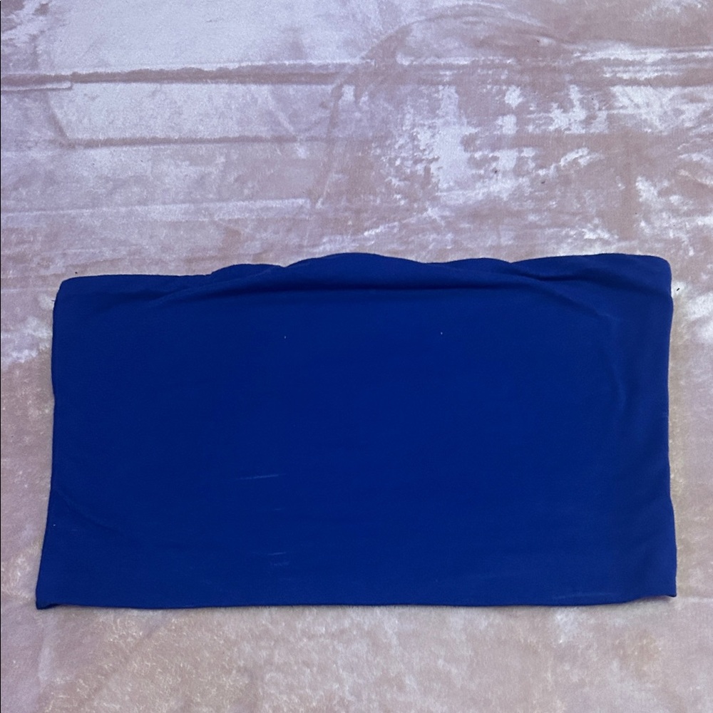Blue Strapless top